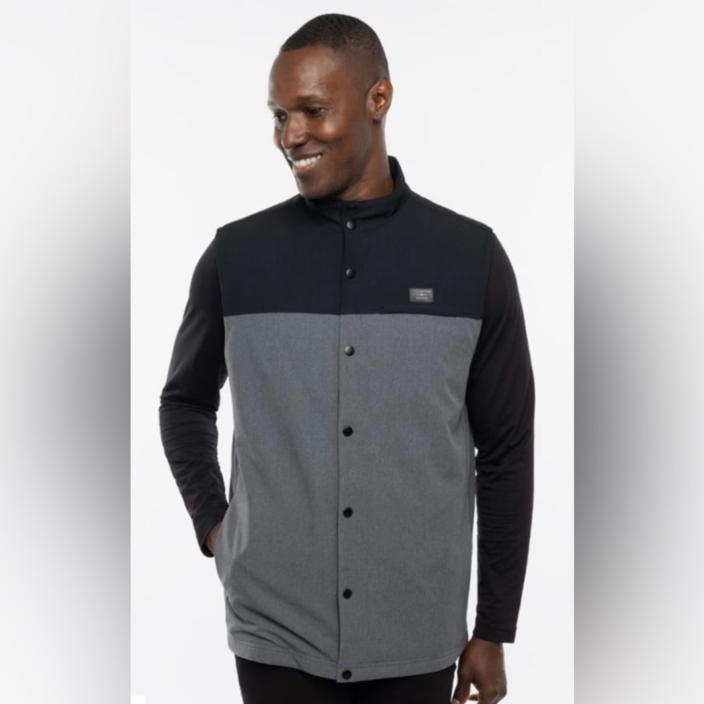 Travis Mathew Navigational Report Men’s Black and Gray Performance Golf Vest